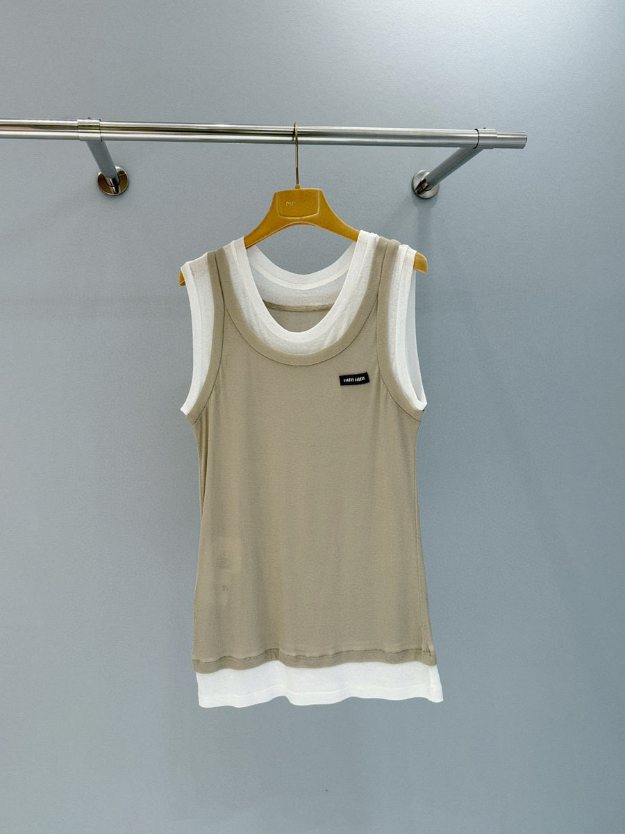 Tops- Miu M Tank Top Premium Designer Casual Top