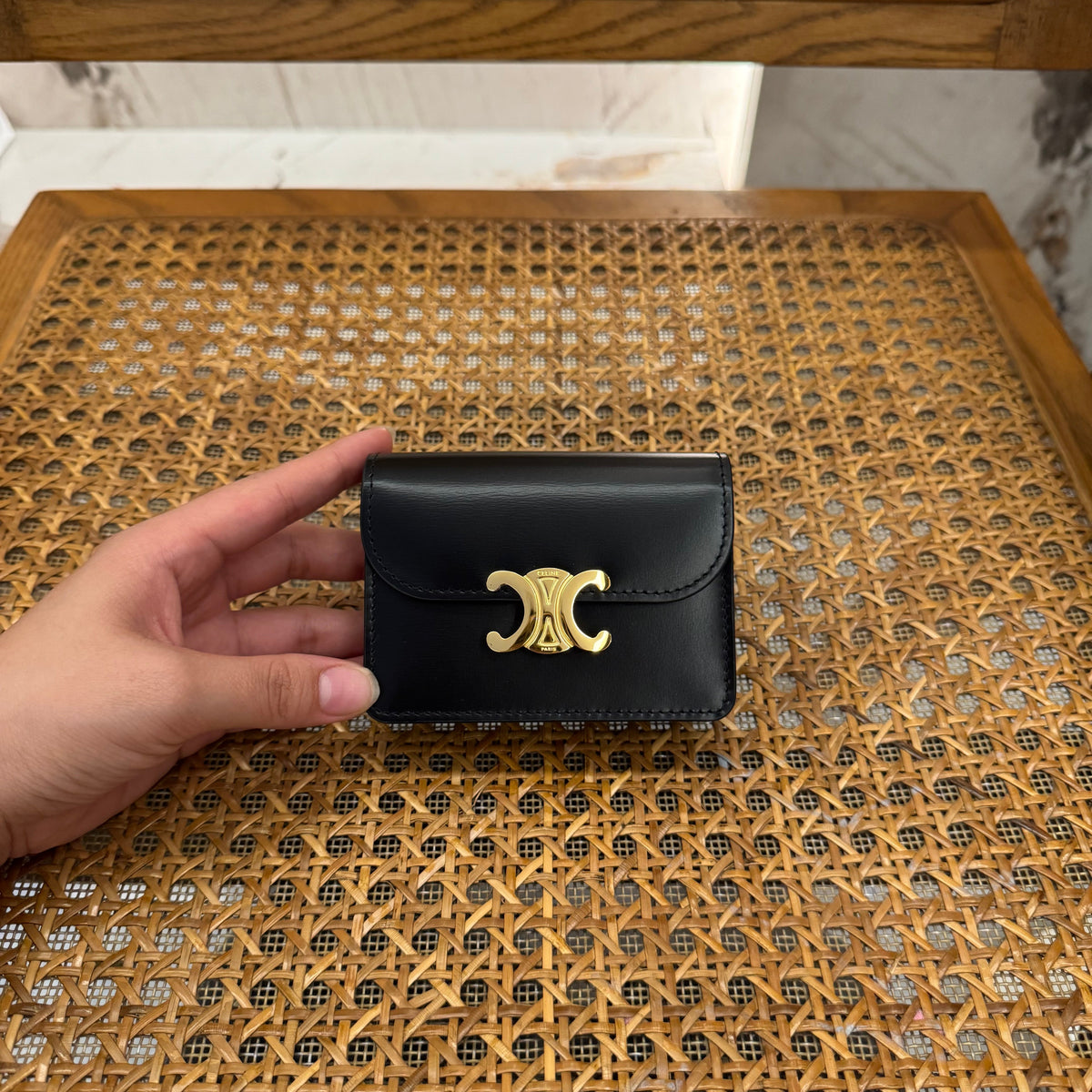 Wallets- Cel Business Card Holder Triomphe Premium Leather Designer Wallet