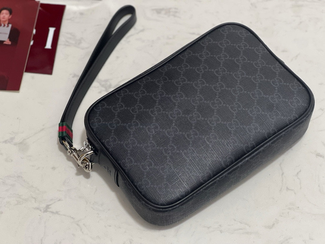 Back view of Gucci luxury Pouch with clean finishing