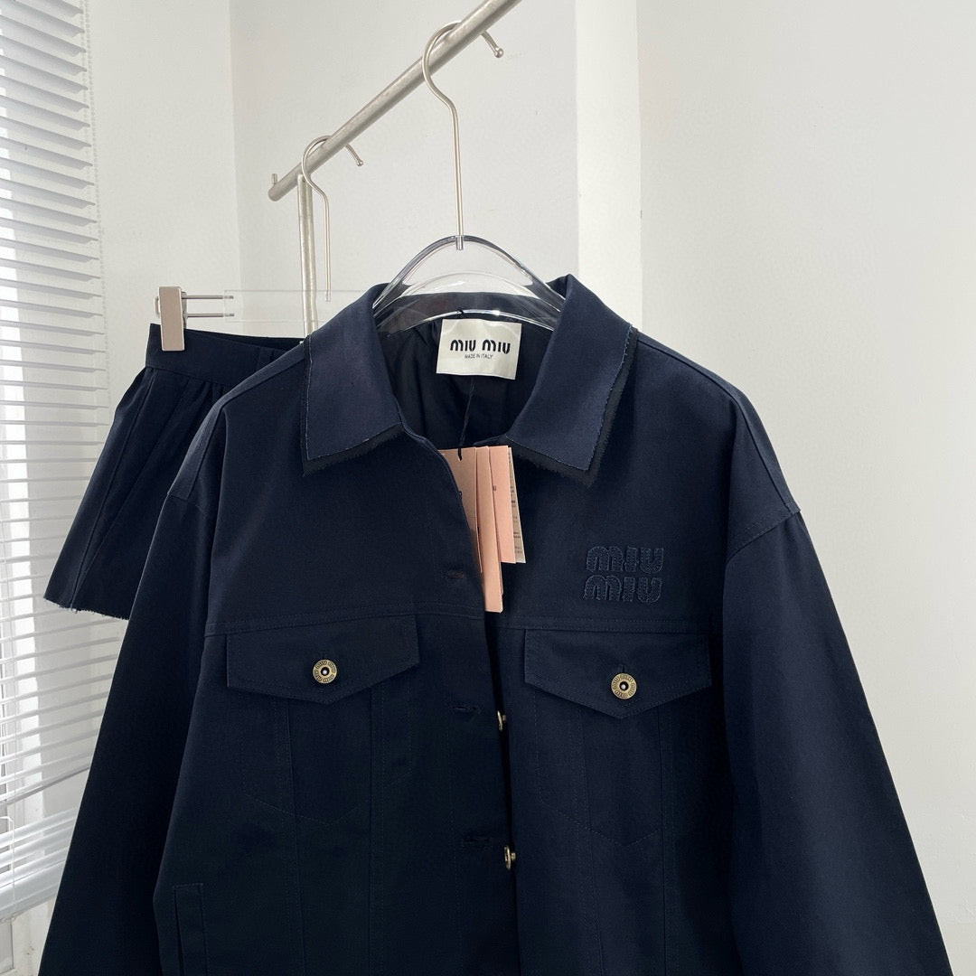 Jackets- Miu M Denim Jacket Luxury Designer Outerwear Jacket