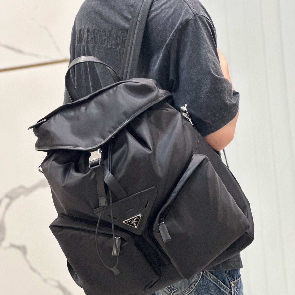 Bags- Pd Re-nylon Backpack Luxury Designer Leather Handbag