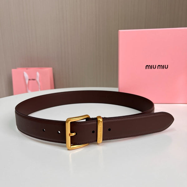 Belts- Miu M Belt 3.5 Cm Classic Everyday Designer Belt