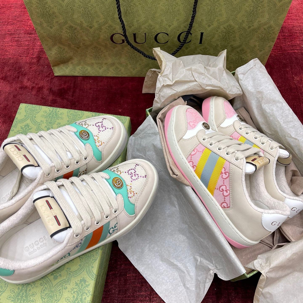 Gucci Shoes- Gucci Screener Leather Sneakers Comfortable Everyday Designer Shoes