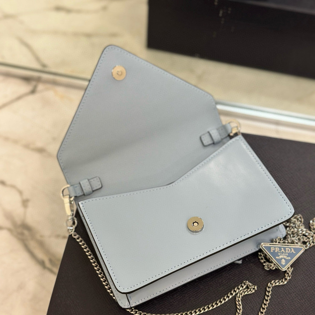 Bags- Pd Triangle Logo Buffed Shoulder Bag Luxury Designer Leather Handbag