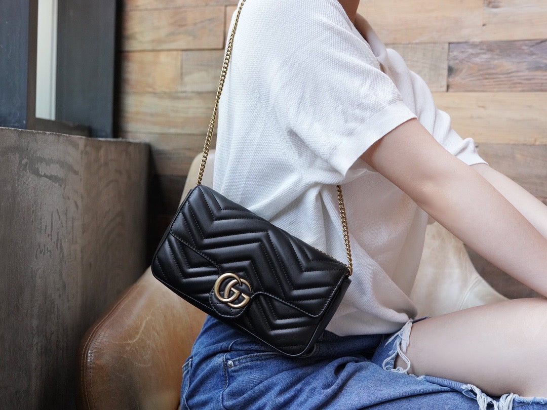 Gucci Bags- Gucci Marmont Mini Bag Luxury Designer Leather Handbag