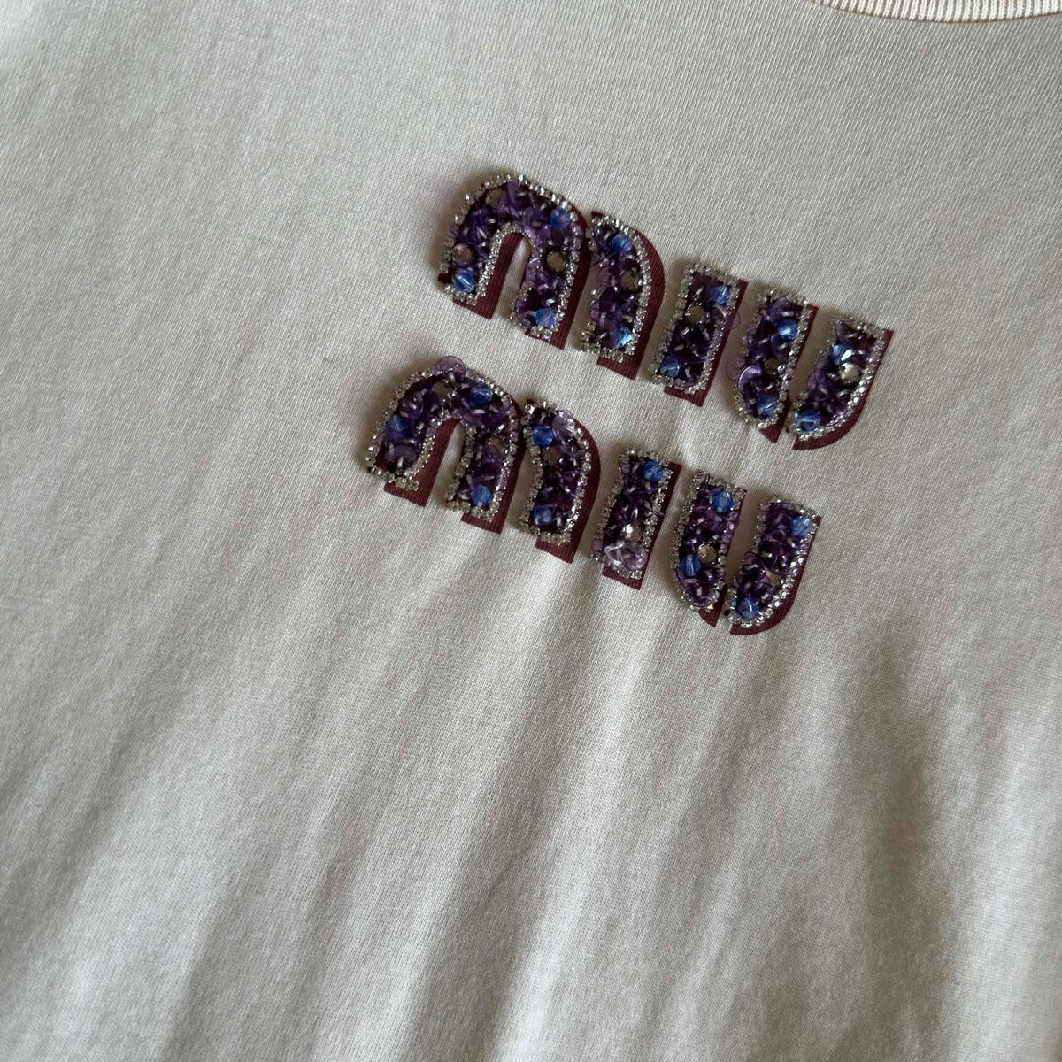 T-Shirts- Miu M T-shirt Casual Everyday Designer Tee