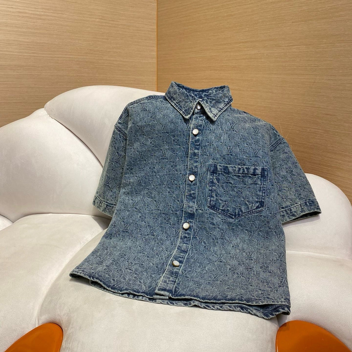 Louis Vuitton Tops- Louis Vuitton Lou Denim Shirt Premium Designer Casual Top