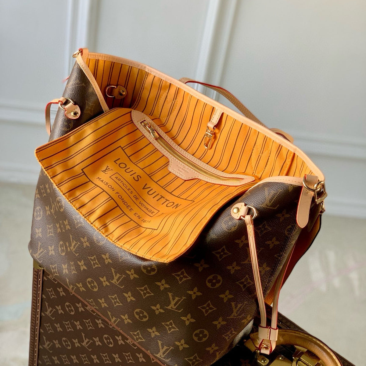 Louis Vuitton Bags- Louis Vuitton Lou Neverfull Inside Out Mm Tote Bag Elegant Everyday Designer Handbag