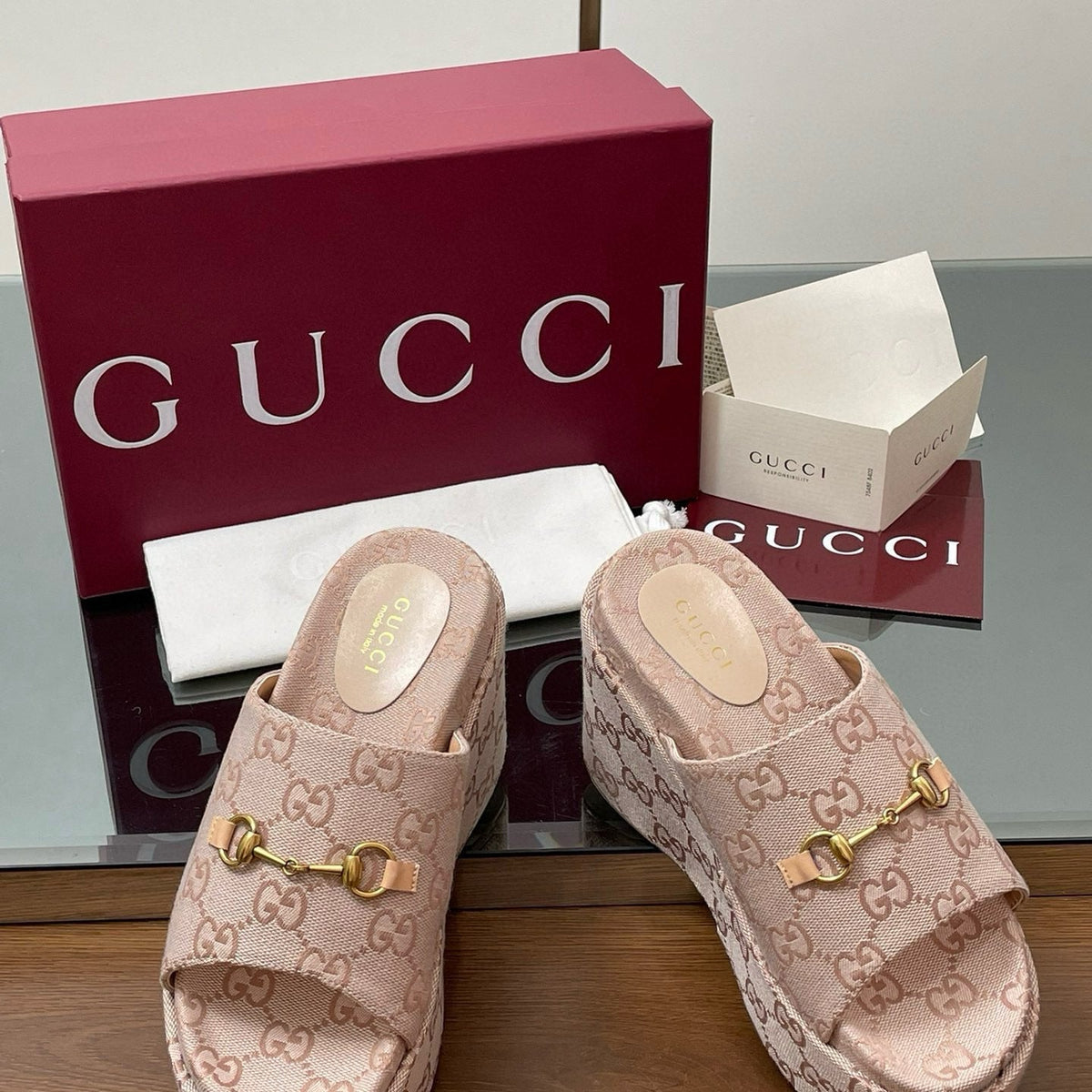 Gucci Shoes- Gucci Wedge Sandals Comfortable Everyday Designer Shoes