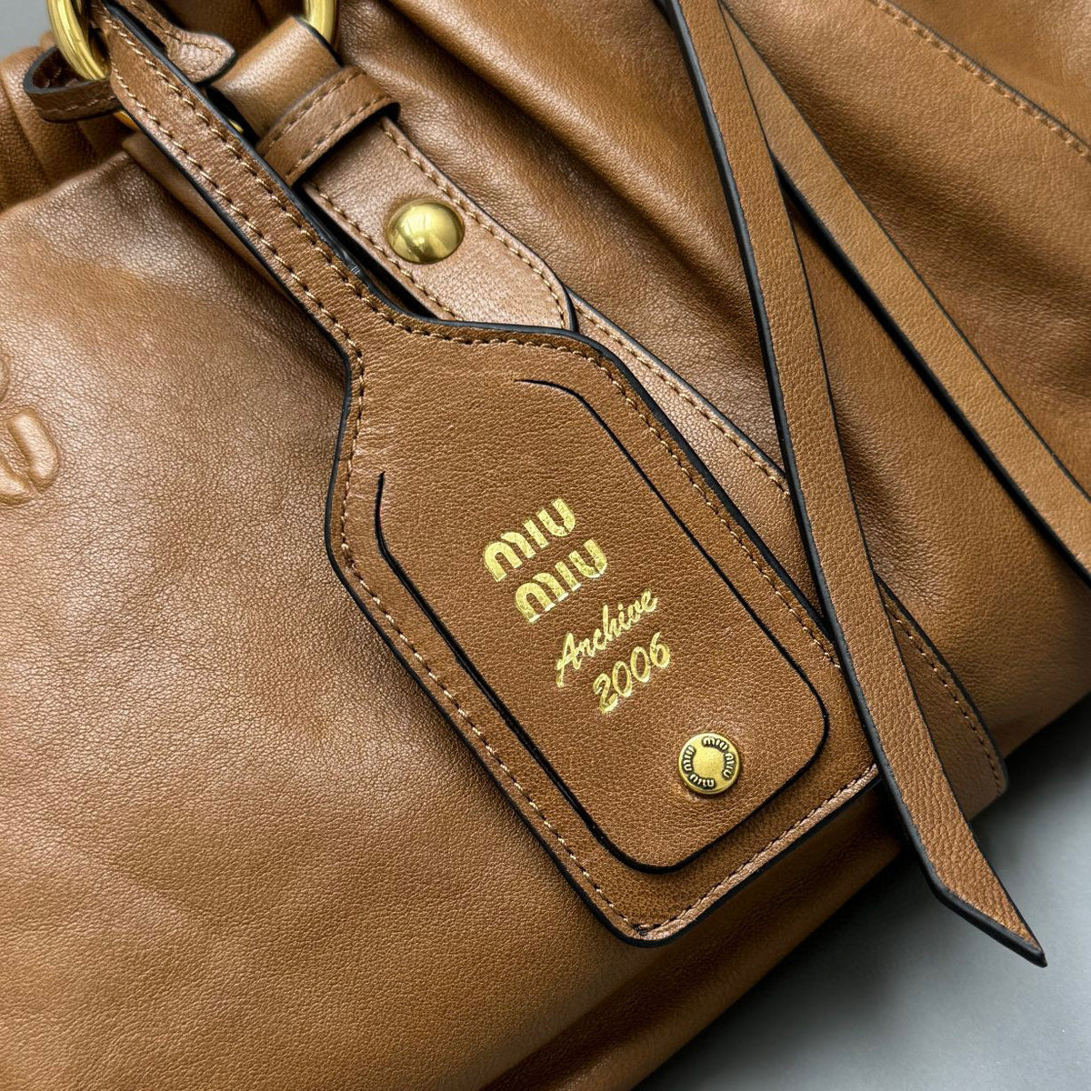 Bags- Miu M Nappa Leather Bag Elegant Everyday Designer Handbag