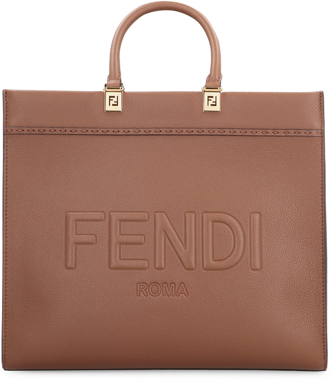 Fendi Bags? Fendi Sunshine Calfskin Leather Medium Shopper Tote Bag Elegant Everyday Designer Handbag