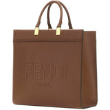 Close-up of Fendi tote bags hardware and fine stitching