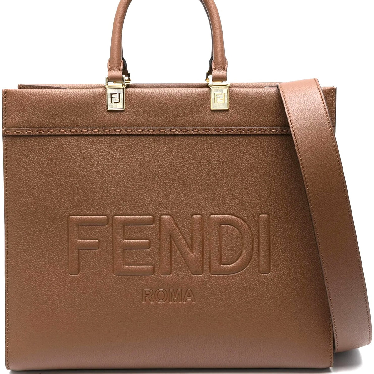 Fendi Bags? Fendi Sunshine Calfskin Leather Medium Shopper Tote Bag Elegant Everyday Designer Handbag