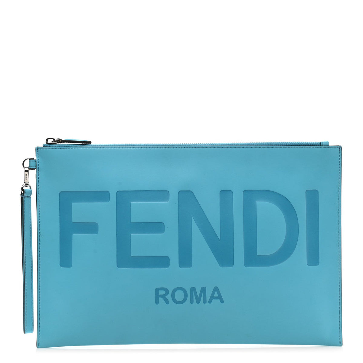 Fendi Bags? Fendi Roma Embossed Logo Large Pouch Clutch Bag Elegant Everyday Designer Handbag