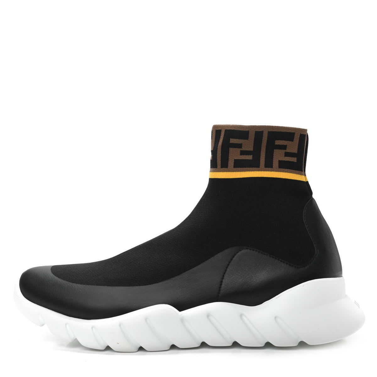 Fendi Shoes? FENDI Stretch Knit Jacquard FF Mania High Top Sock Sneakers Premium Designer Casual Shoes