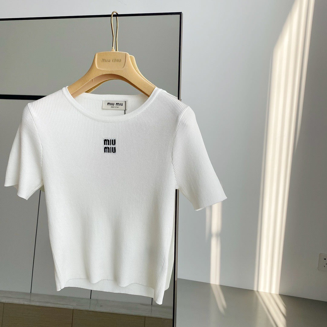 Tops- Miu M Top Elegant Everyday Designer Top