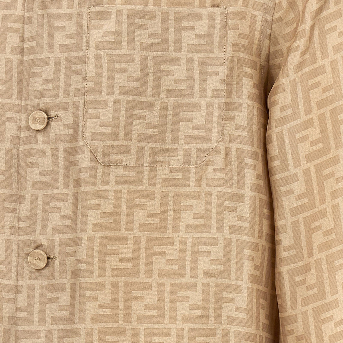Close-up of Fendi blouses hardware and fine stitching