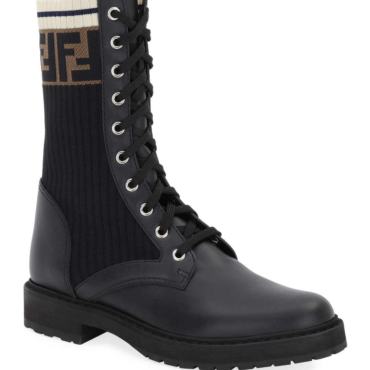 Fendi Shoes? Fendi Rockoko Ff Combat Boots Premium Designer Casual Shoes