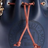 Close-up of Fendi bucket bags hardware and fine stitching