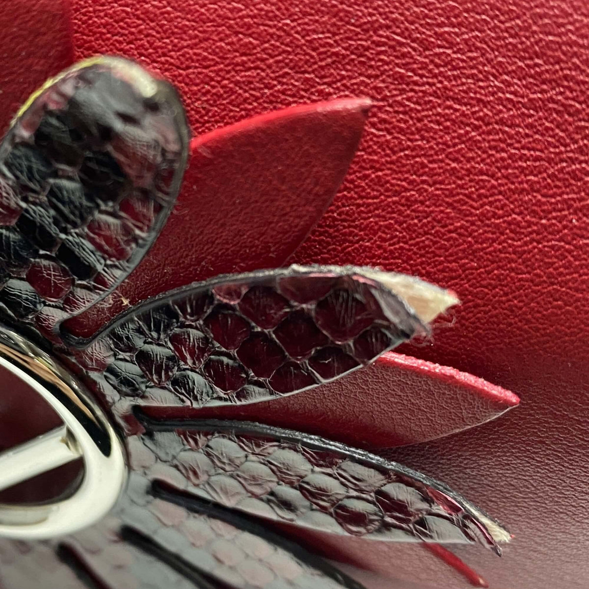 Close-up of Kan bags hardware and fine stitching