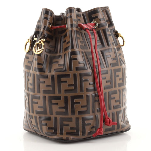 Fendi Bags? FENDI Mon Tresor Bucket Bag Zucca Embossed Leather Small Elegant Everyday Designer Handbag