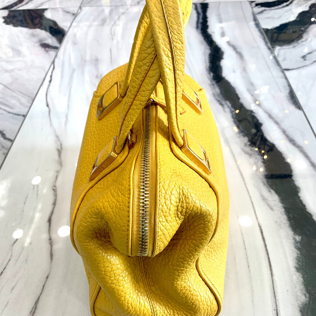 Fendi satchel side profile designer luxury fashion