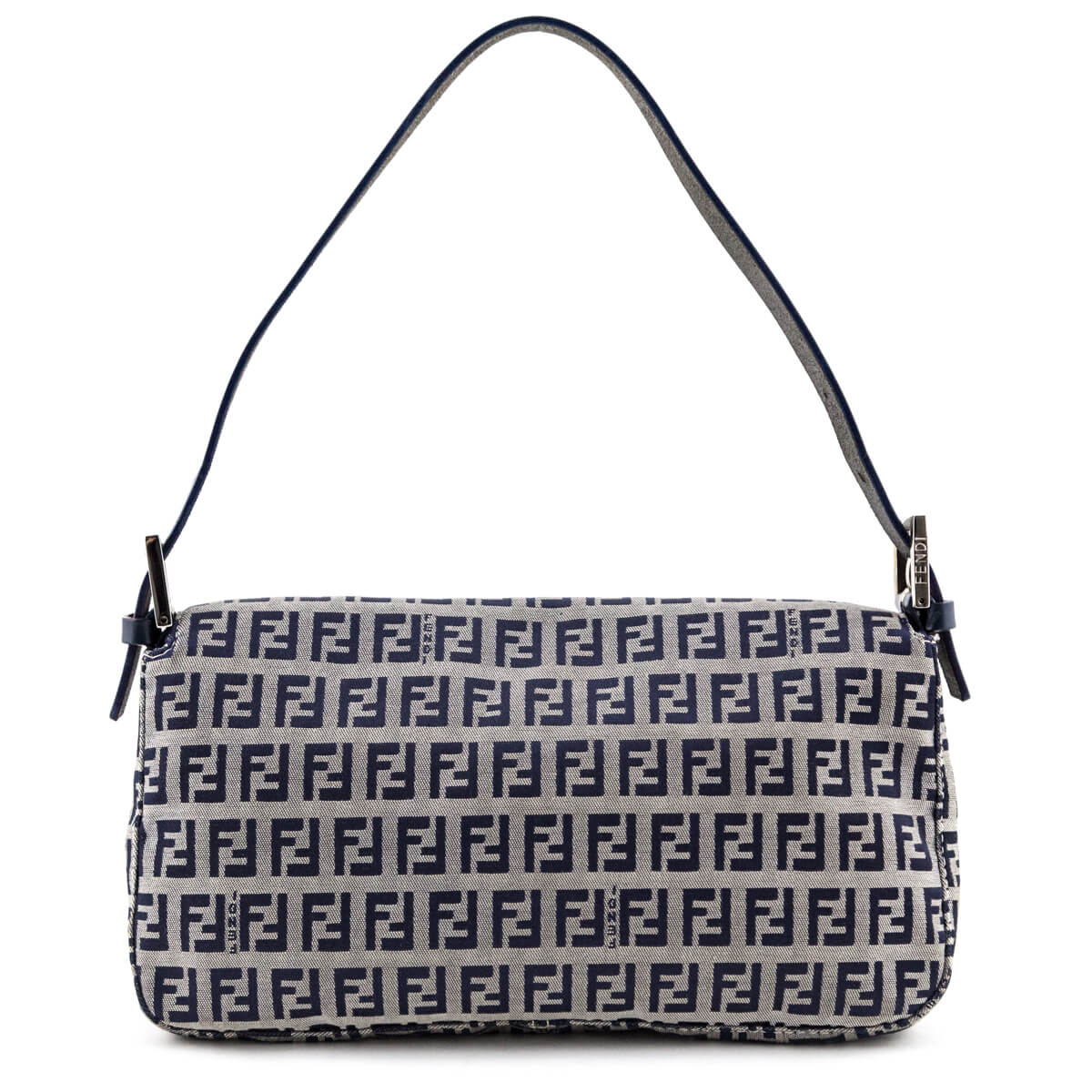 Fendi Bags? FENDI Zucchino Baguette Navy Luxury Designer Leather Handbag