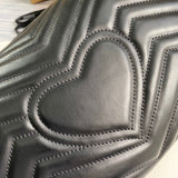 Velouxe ‎443496 Gg Marmont Medium Matelassé Shoulder Bag Black Leather Gold Hardware detail shot – authentic designer craftsmanship