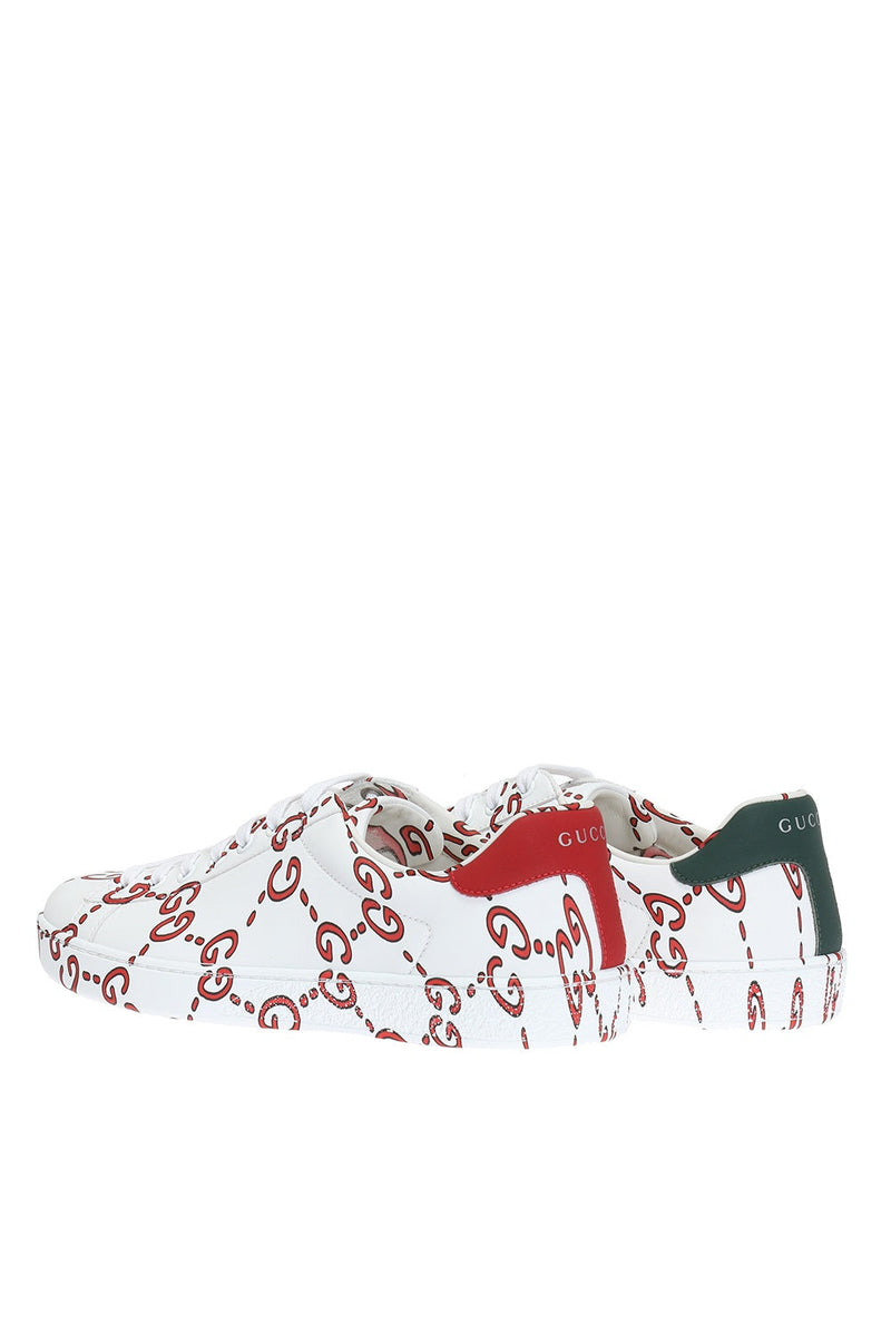 Supreme Shoes? Supreme Gucci Ace Printed Leather Sneakers Luxury Lifestyle Designer Footwear