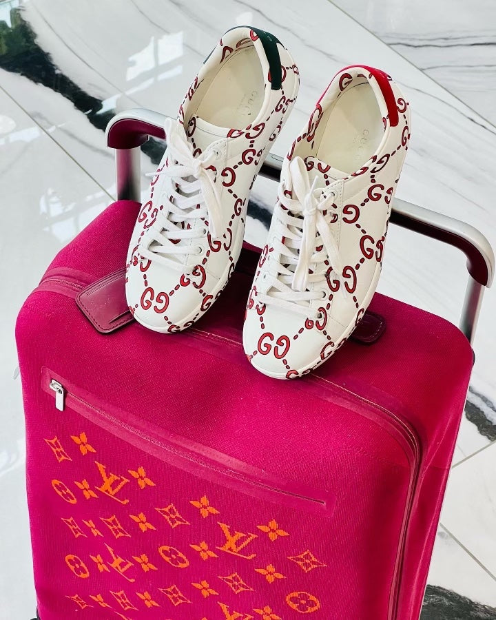 Supreme Shoes? Supreme Gucci Ace Printed Leather Sneakers Luxury Lifestyle Designer Footwear