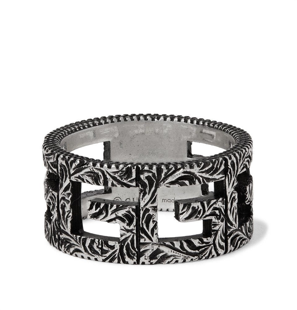 Gucci Jewellery? Gucci Engraved Burnished Sterling Silver Ring Luxury Designer Statement Jewellery