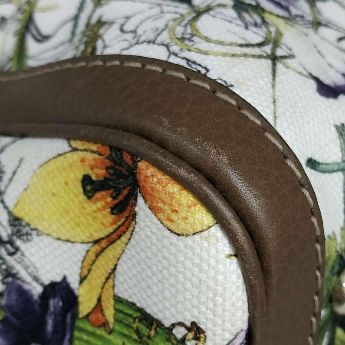 Floral premium bags detail and craftsmanship close-up
