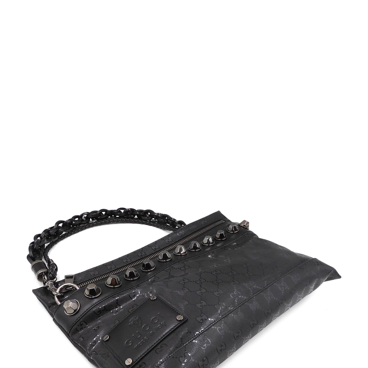 Close-up of Imprime bags hardware and fine stitching