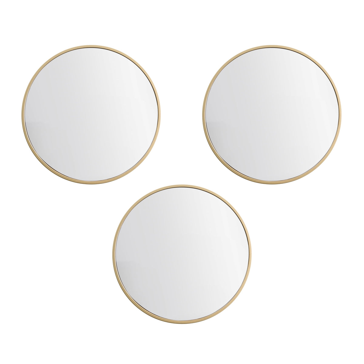 Gold round Small Decorative Wall Mirror Set