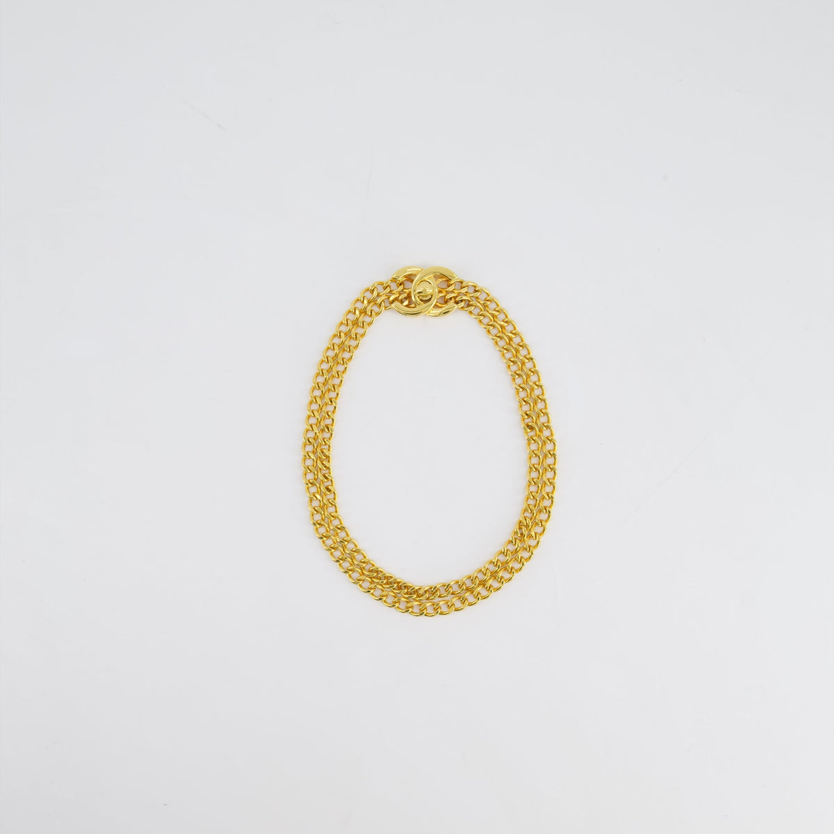 Chanel Jewellery? Chanel 97P Vintage Gold Chain Chocker Necklace With Turn Lock Detail Luxury Designer Statement Jewellery