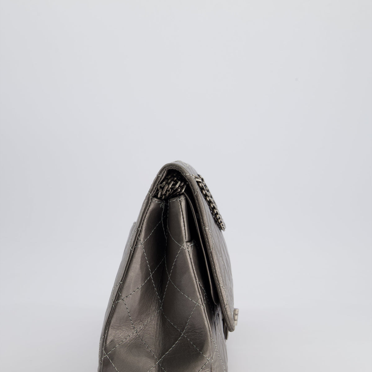 Chanel Bags Chanel 2.55 Jumbo Reissue Bag in Metallic Grey Crumpled Calfskin Leather With Gunmetal Hardware Elegant Everyday Designer Handbag
