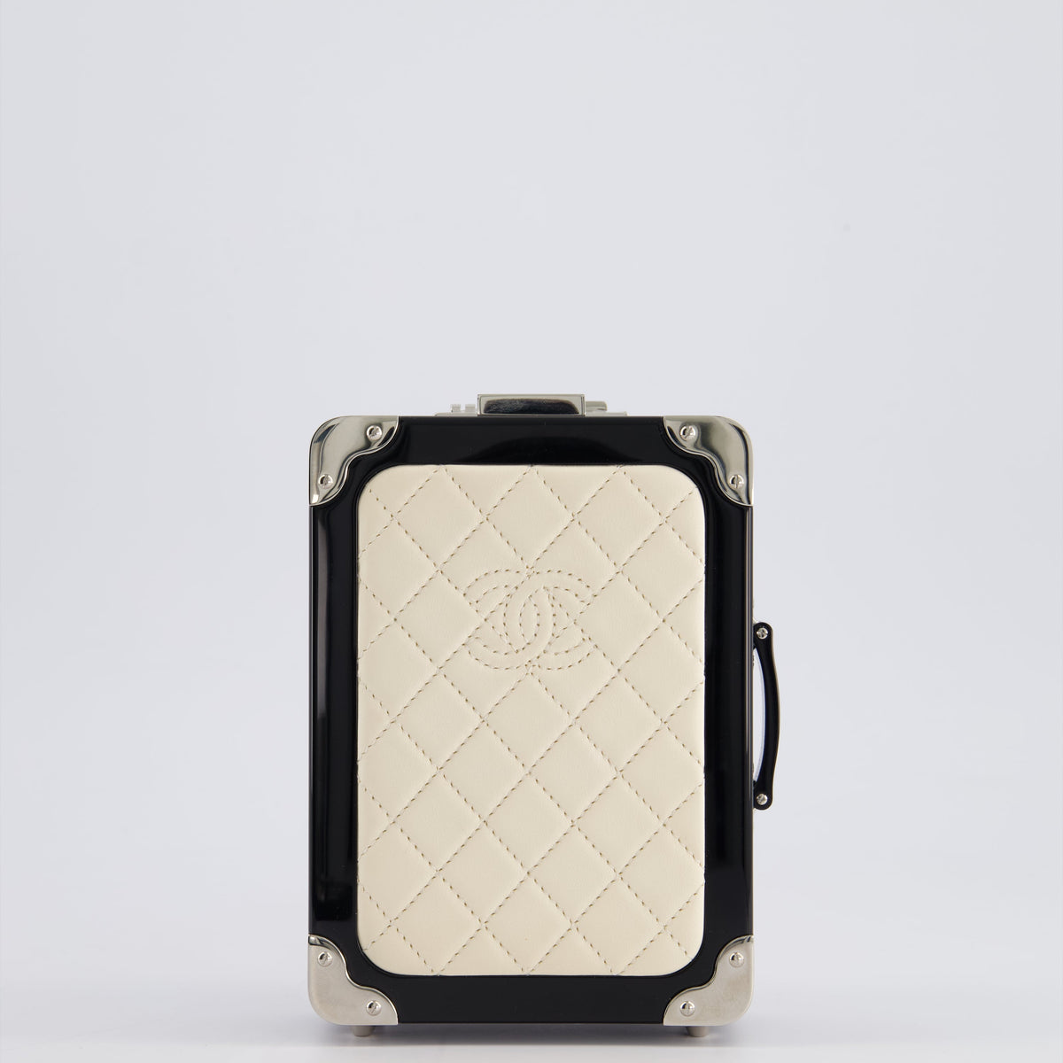 Chanel Bags Chanel *RARE* Chanel 2016 Airlines Evening In The Air Trolley Minaudi?®re Bag with Silver Hardware and Quilted Leather with Logo Detail Elegant Everyday Designer Handbag