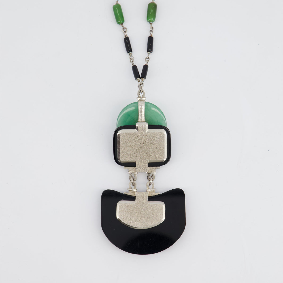 Chanel Jewellery? Chanel AW 09 Art Deco Jade, Crystal and Pearl Resin Pendant Necklace Luxury Designer Statement Jewellery