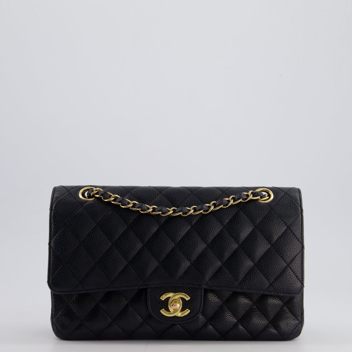 Chanel Bags Chanel Black Vintage Medium Classic Double Flap Bag in Caviar Leather with 24K Gold Hardware Elegant Everyday Designer Handbag