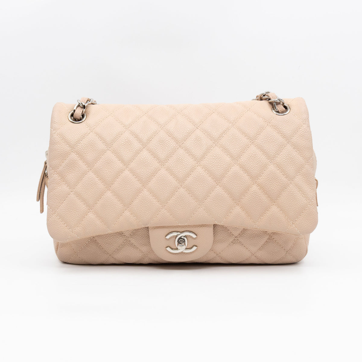 Chanel Bags Chanel Casual Journey Flap Bag Beige Leather Silver Premium Designer Shoulder Bag