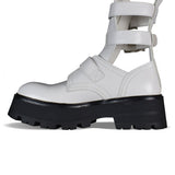 Close-up of Alexander McQueen boots & booties hardware and fine stitching
