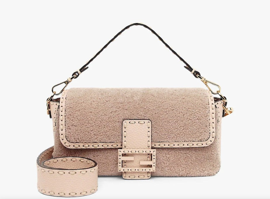 Fendi Bags? Fendi Baguette Pink sheepskin bag Premium Designer Shoulder Bag