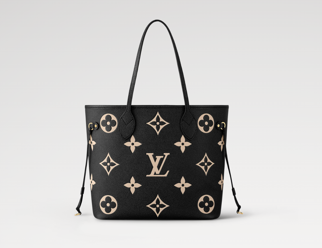 Louis Vuitton Neverfull MM Tote Black/Beige