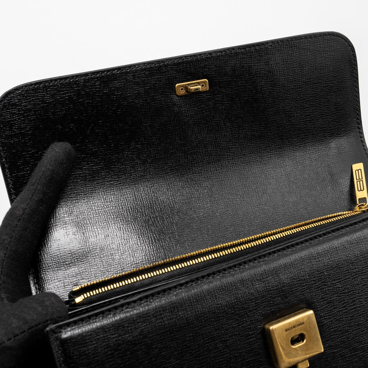 Balenciaga women's handbag Black luxury designer calf
