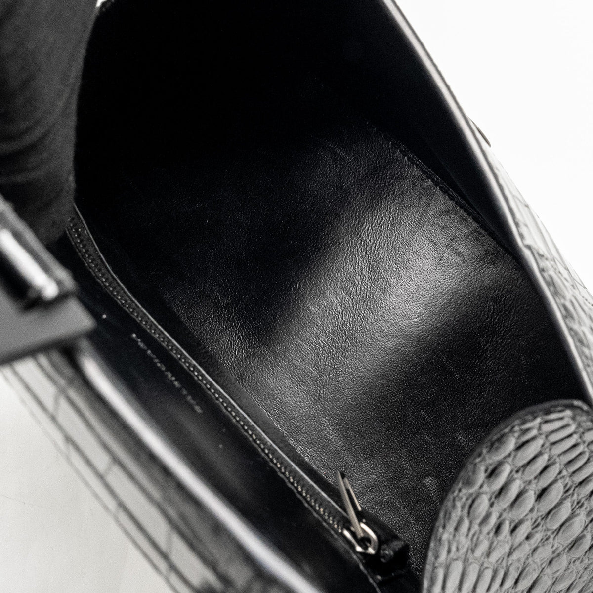 Side view of Balenciaga handbag Black premium designer bag