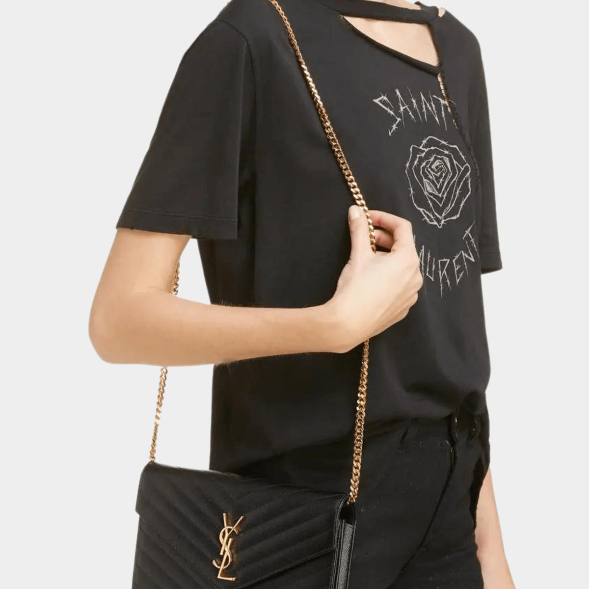 Saint Laurent Wallets? Saint Laurent Monogram Chain Wallet Premium Leather Designer Wallet