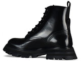 Close-up of Alexander McQueen boots & booties hardware and fine stitching