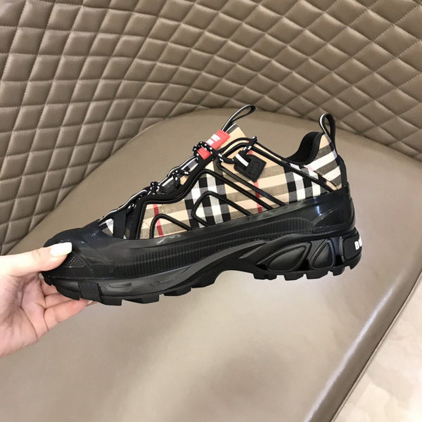 Burberry Nude High-Top Sneakers - Angled View