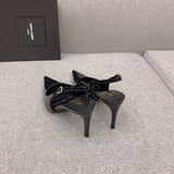 Close-up of Saint Laurent shoes craftsmanship