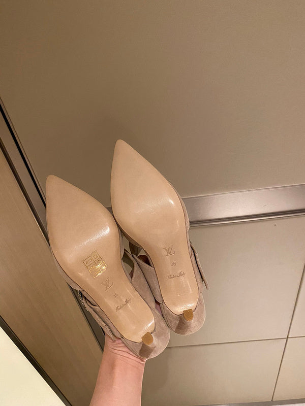 Louis Vuitton Red Ankle Boots - Angled View